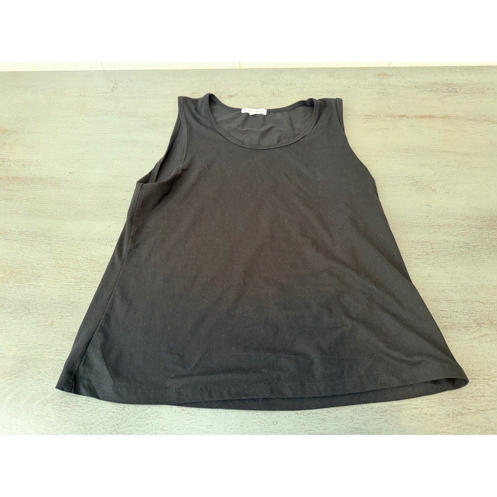 Runway Ready Womens 1X Black Sleeveless Tank Top Scoop Neck Stretch Casual Basic